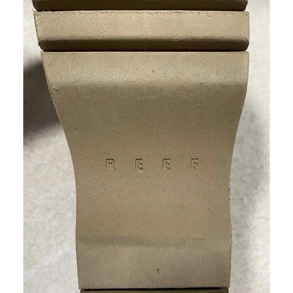Reef Cushion Vista Hi Sandals White/Brown -Cork Women’s Size 7 -Summer Wear -EUC